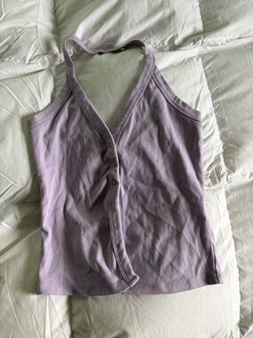 Cotton On Lavender Halter Button-Front Tank